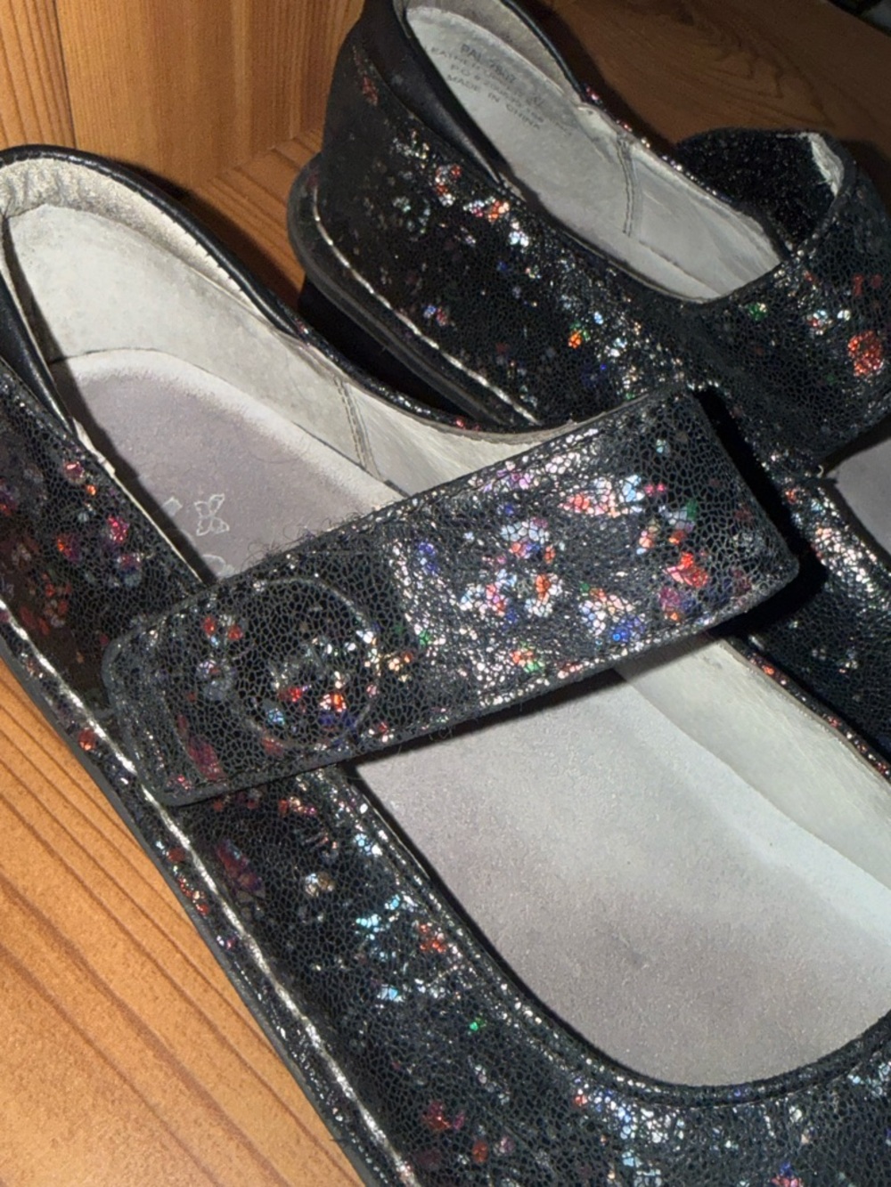 Alegria Black Multicolor Sparkle Mary Jane Flats - Picture 7 of 13